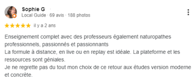 Enseignement complet avec des professeurs également naturopathes professionnels, passionnés et passionnants