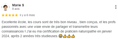 J'ai eu ma certification de praticien naturopathe en janvier 2024, après 2 années très studieuses :)