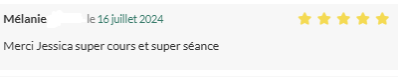 Merci Jessica super cours et super séance