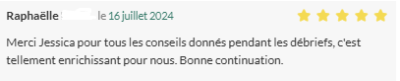 Merci Jessica pour tous les conseils pendant les séances c'est tellement enrichissant pour nous