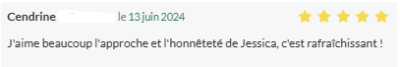 J'aime beaucoup l'approche et l'honnêteté de Jessica, c'est rafraîchissant !