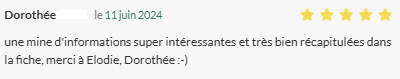 Une mine d'informations super intéressantes et très bien récapitulées dans la fiche, merci à Elodie